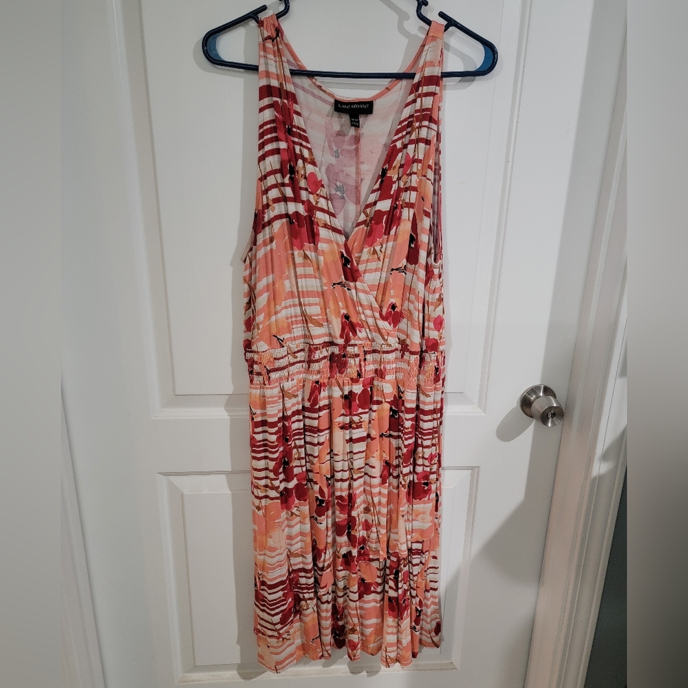 Lane Bryant Colorful Faux Wrap Sleeveless Dress
